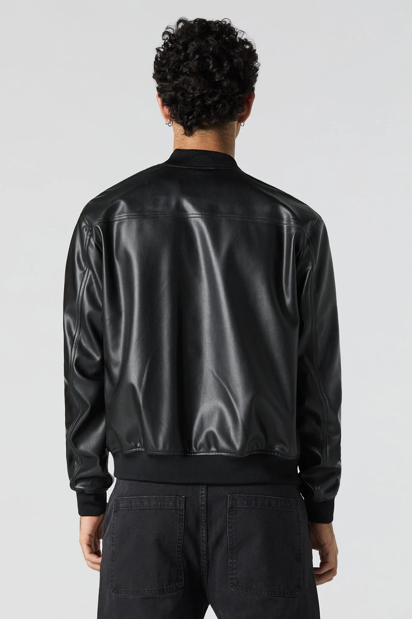 Faux Leather Bomber Jacket sold by Urban Planet product image thumbnail 5