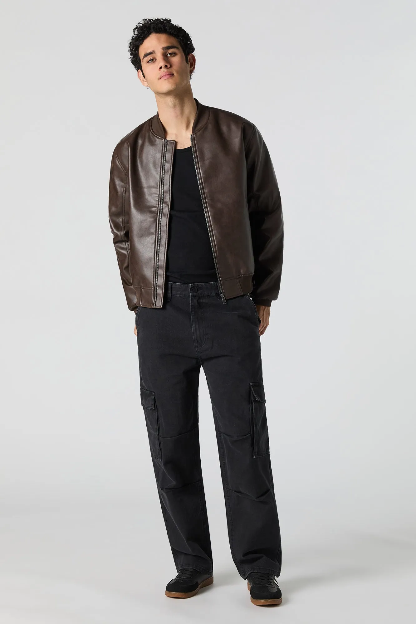 Faux Leather Bomber Jacket sold by Urban Planet product image thumbnail 3