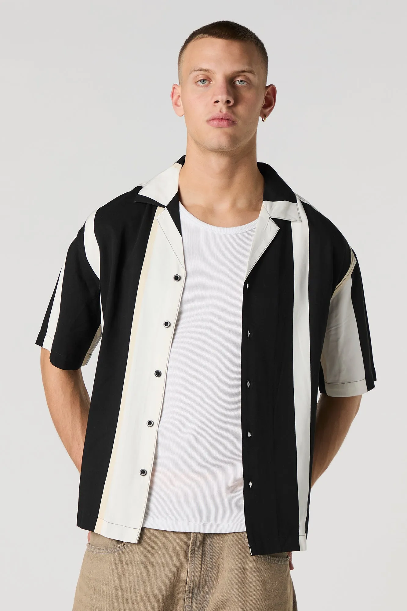 Printed Short Sleeve Button-Up Top sold by Urban Planet product image thumbnail 4