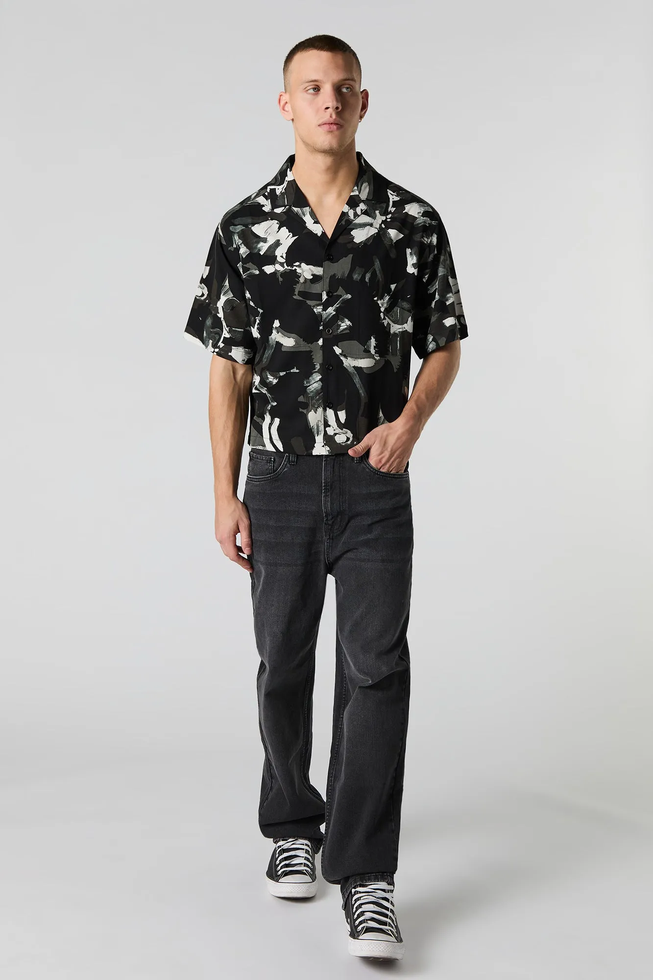 Printed Boxy Button-Up Top sold by Urban Planet product image thumbnail 3