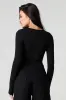 Ribbed Scoop Neck Curved Long Sleeve Top sold by Urban Planet