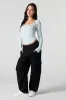 Ribbed Scoop Neck Curved Long Sleeve Top sold by Urban Planet