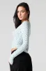 Ribbed Scoop Neck Curved Long Sleeve Top sold by Urban Planet
