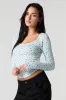 Ribbed Scoop Neck Curved Long Sleeve Top sold by Urban Planet