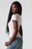 Cutesy Graphic Rhinestone Ribbed T-Shirt sold by Urban Planet