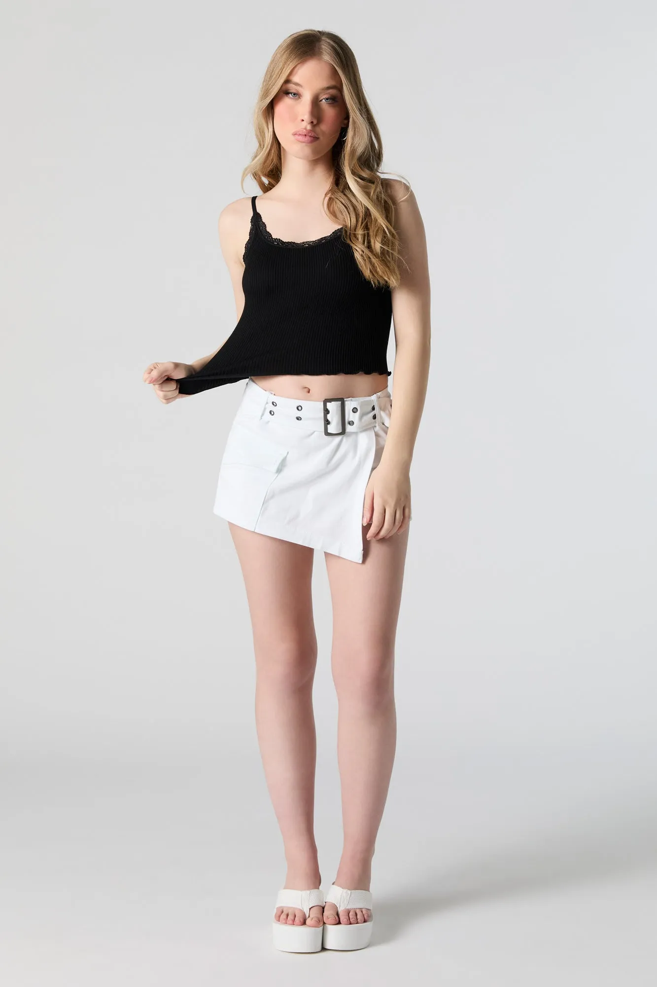 Seamless Ribbed Lace Trim Cami sold by Urban Planet product image thumbnail 3