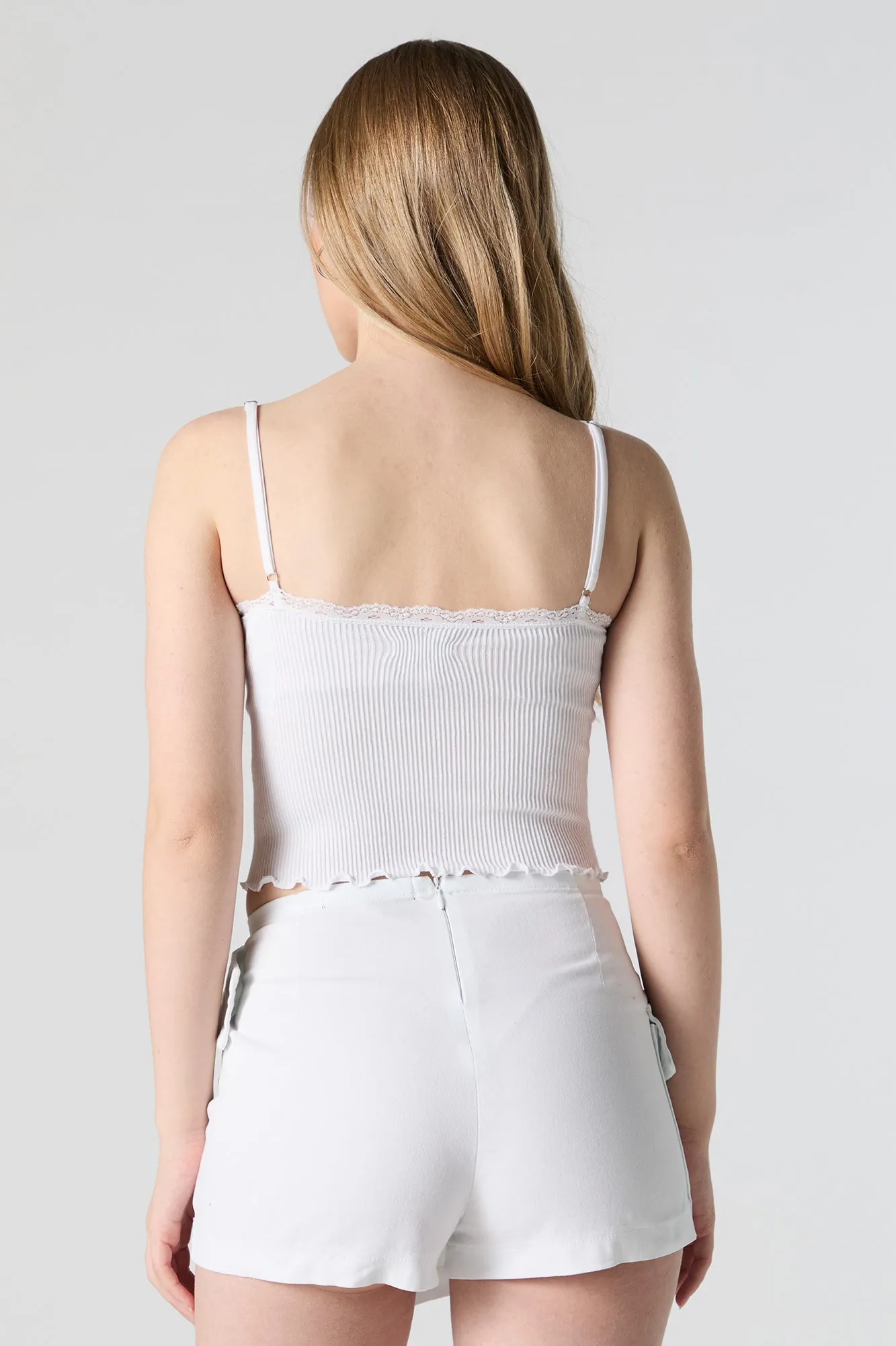 Seamless Ribbed Lace Trim Cami sold by Urban Planet product image thumbnail 5