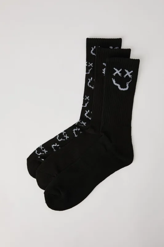 Smiley Crew Socks (3 Pack) sold by Urban Planet