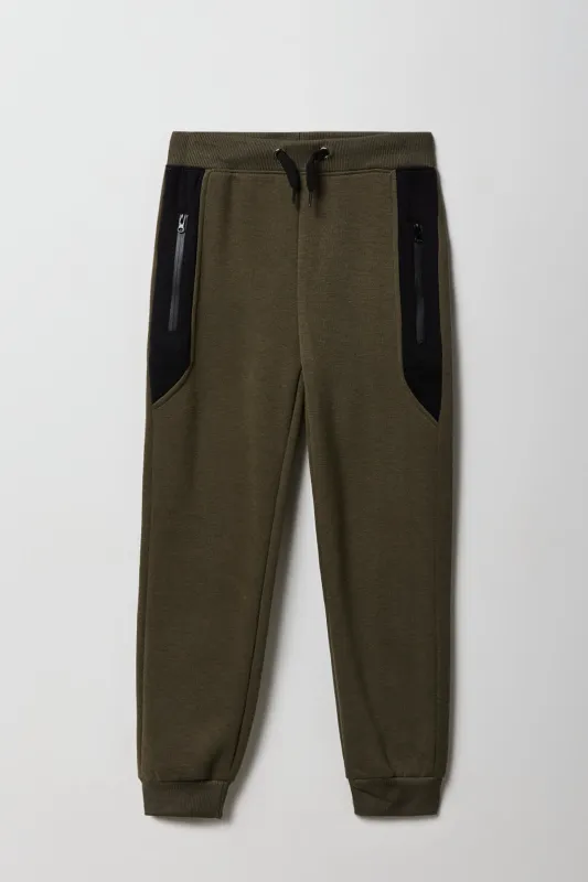 Boys Colourblock Fleece Jogger sold by Urban Planet