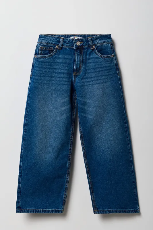 Girls Mid Rise Wide Leg Jean sold by Urban Planet