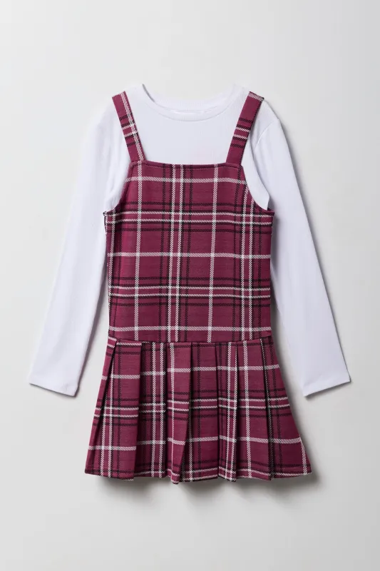 Girls Plaid Dress & Long Sleeve Top 2 Piece Set sold by Urban Planet