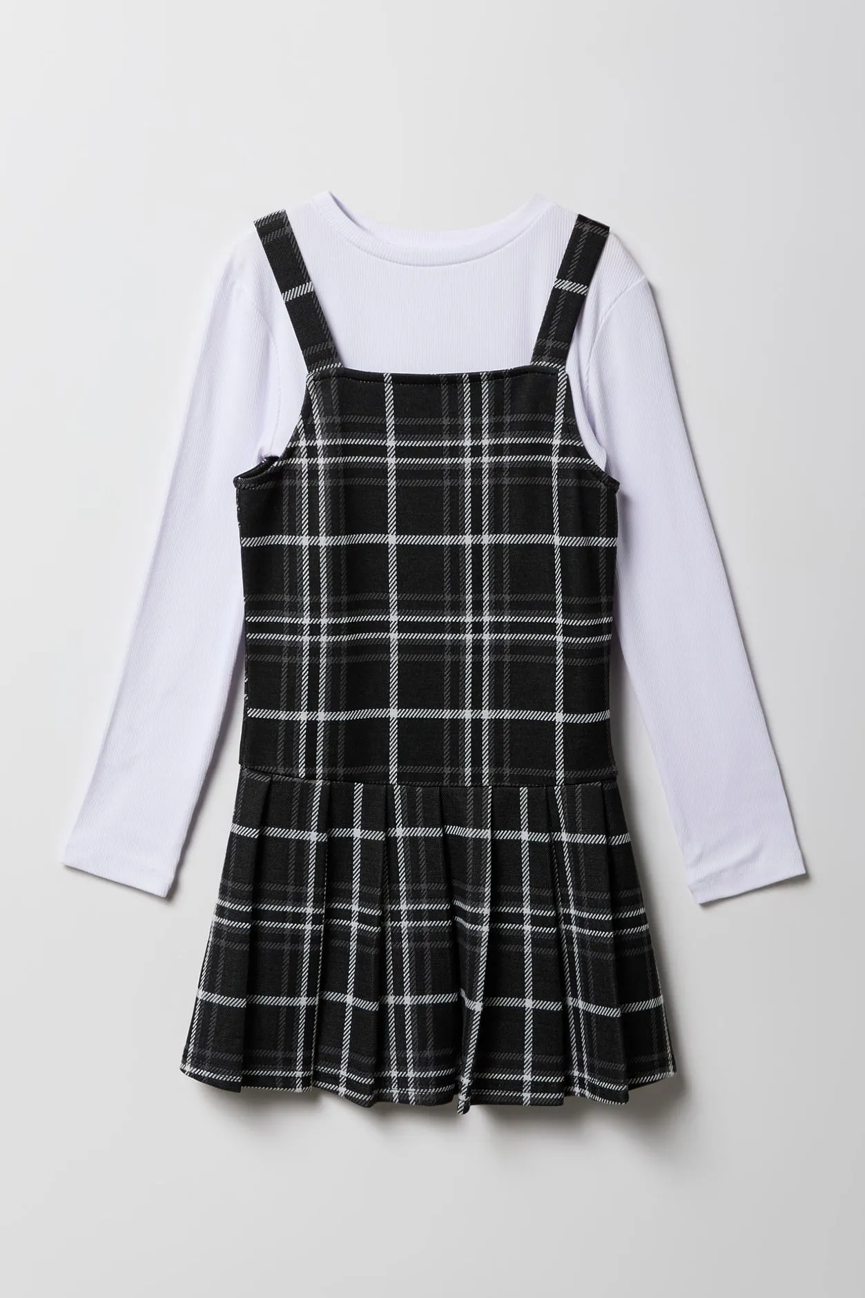 Ensemble 2 pièces robe à carreaux et haut à manche longue pour filles sold by Urban Planet