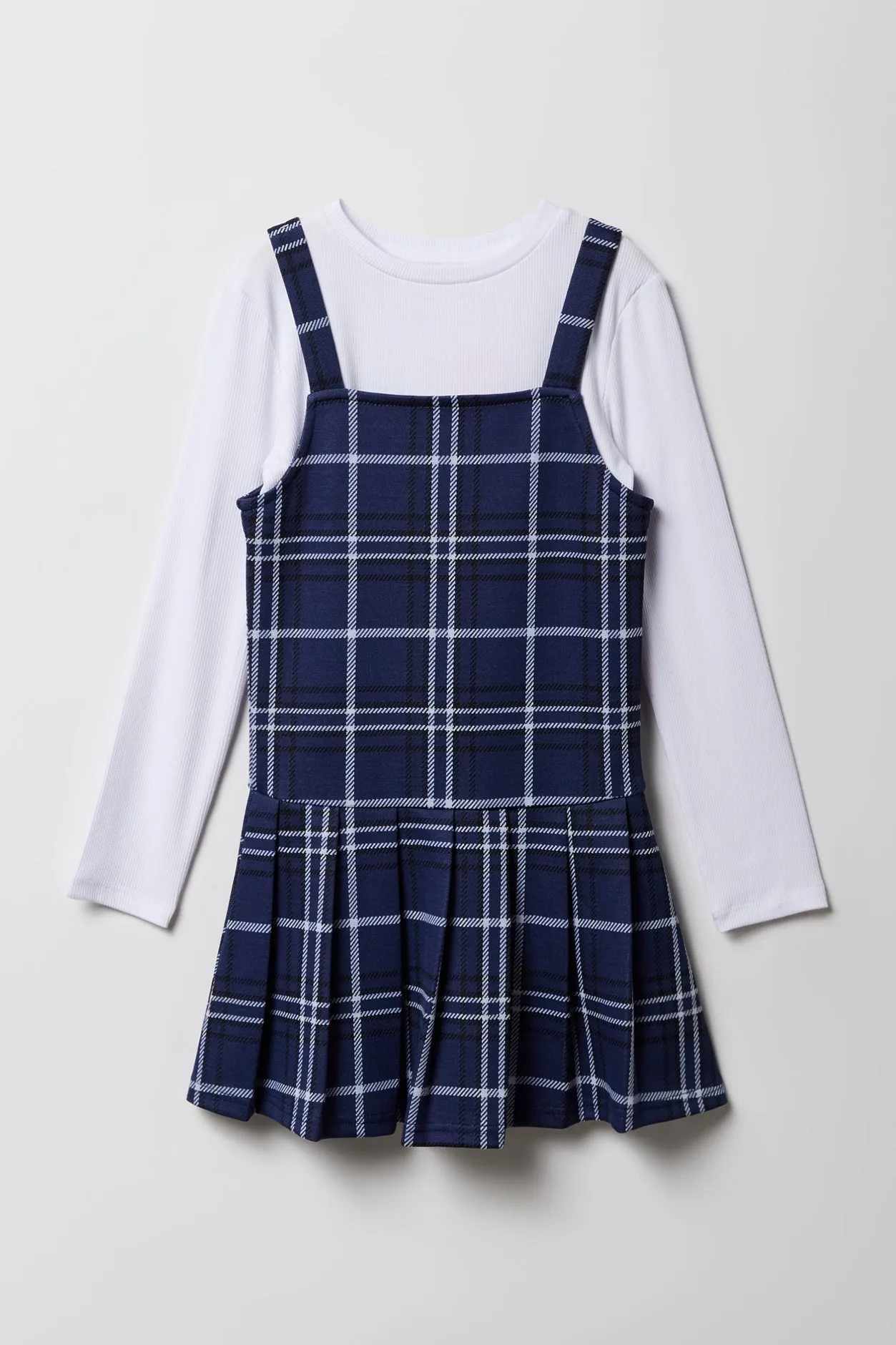 Ensemble 2 pièces robe à carreaux et haut à manche longue pour filles sold by Urban Planet product image thumbnail 5