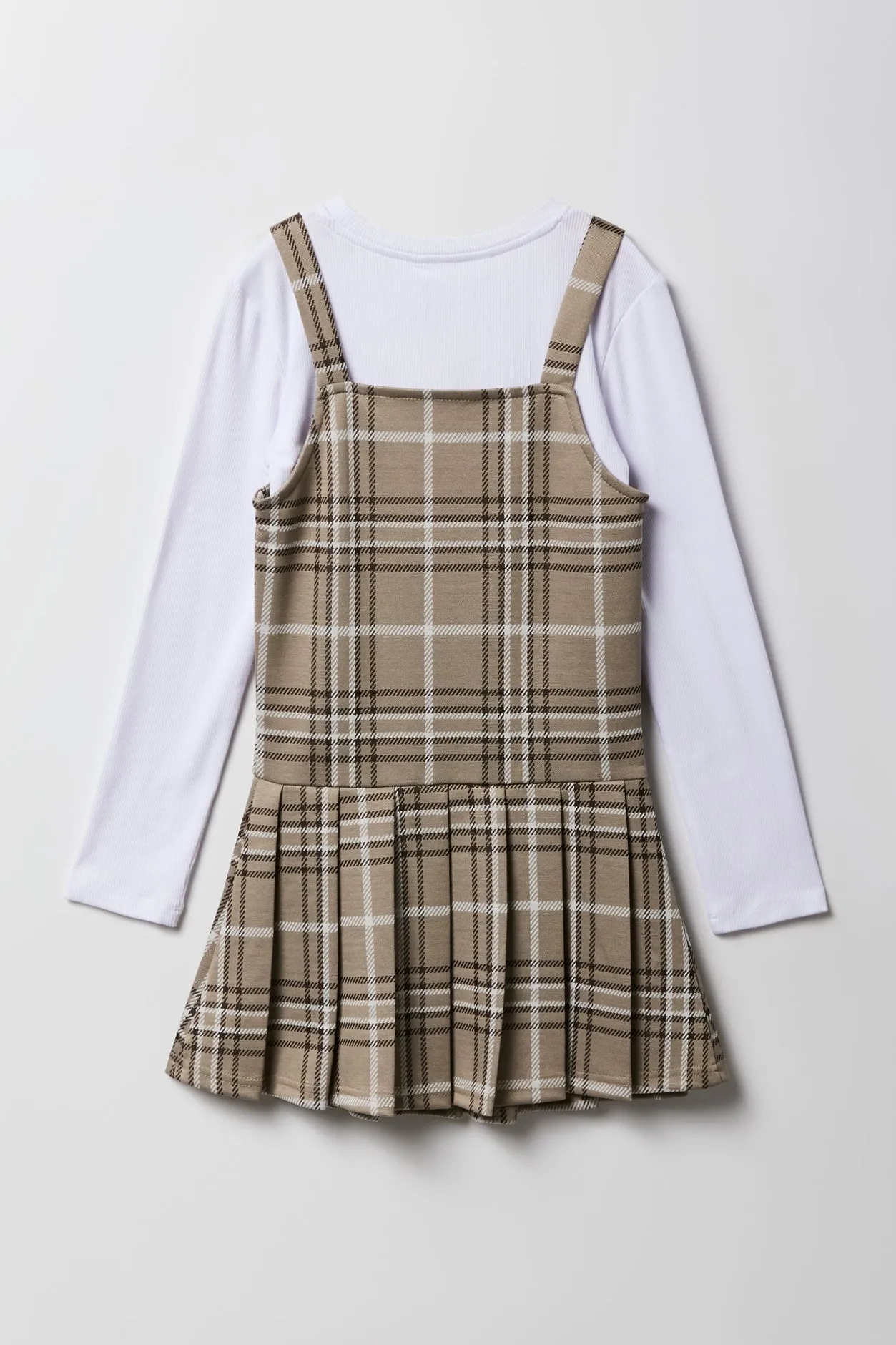 Ensemble 2 pièces robe à carreaux et haut à manche longue pour filles sold by Urban Planet product image thumbnail 4