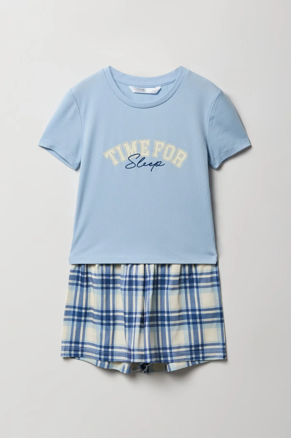 Girls Graphic T-Shirt & Plaid Short 2 Piece Pajama Set sold by Urban Planet
