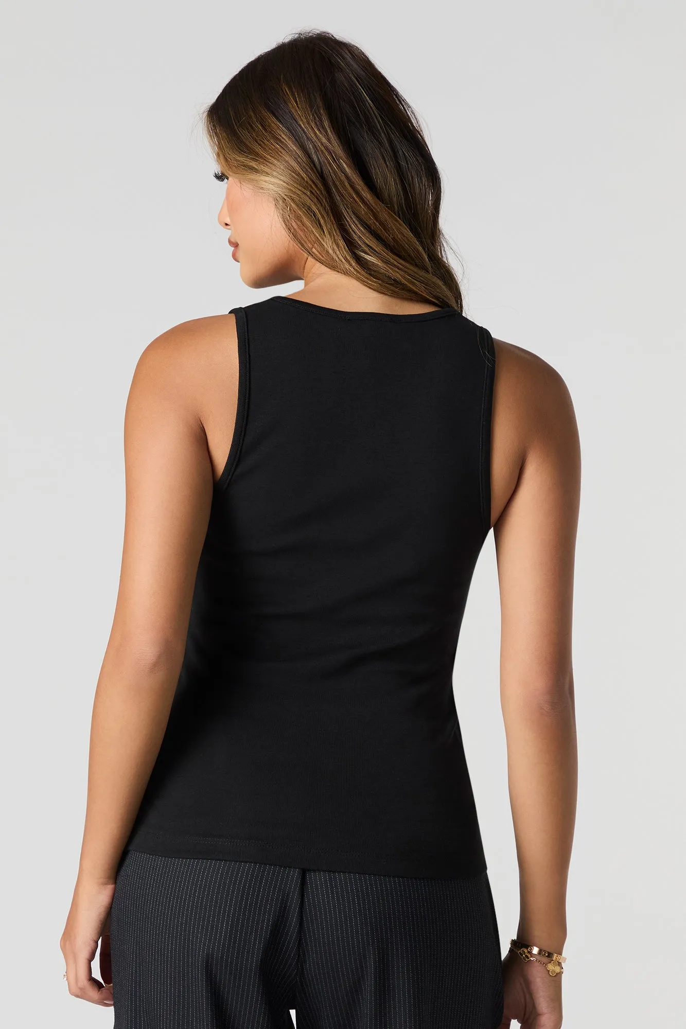 Solid Scoop Neck Tank sold by Urban Planet product image thumbnail 5