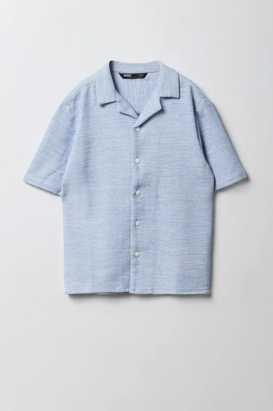 Boys Textured Collared Short Sleeve Top sold by Urban Planet