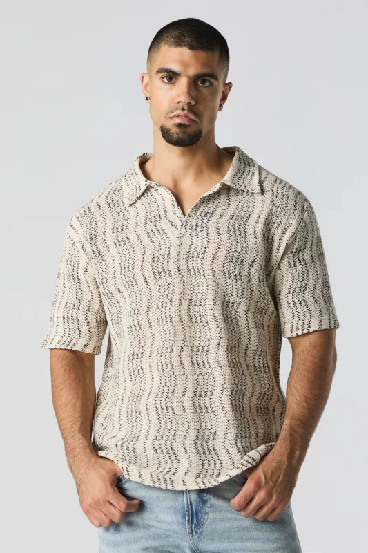 Wavy Textured Polo sold by Urban Planet