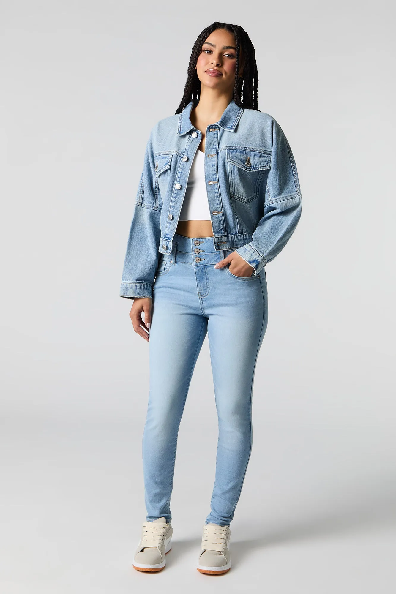 High Rise Push Up Skinny Light Jean sold by Urban Planet