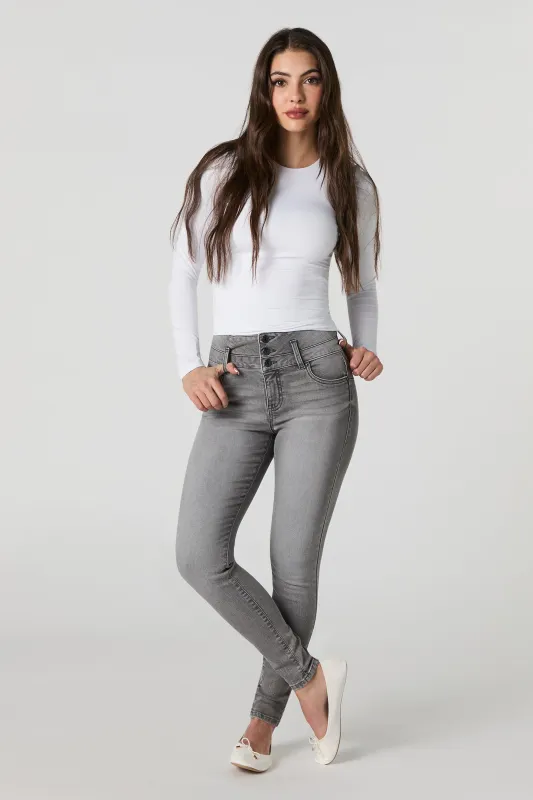 High Rise Push Up Skinny Grey Jean sold by Urban Planet