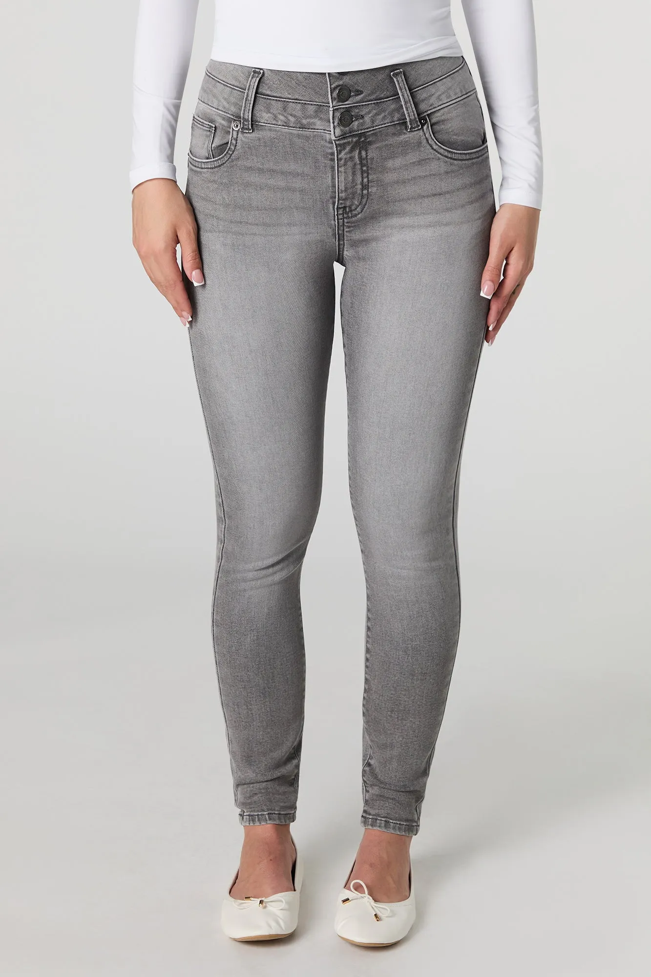 Jean ajusté remonte-fesses gris sold by Urban Planet product image thumbnail 5