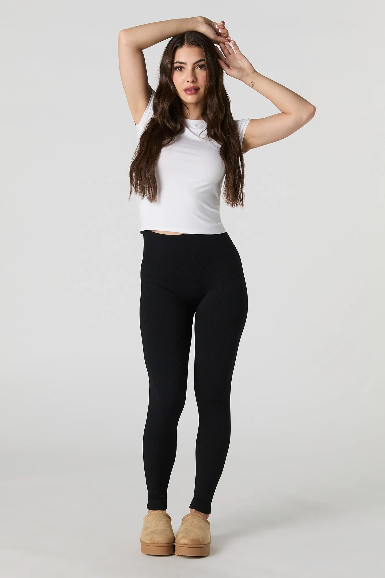 High Rise Seamless Ribbed Legging sold by Urban Planet product image thumbnail 4