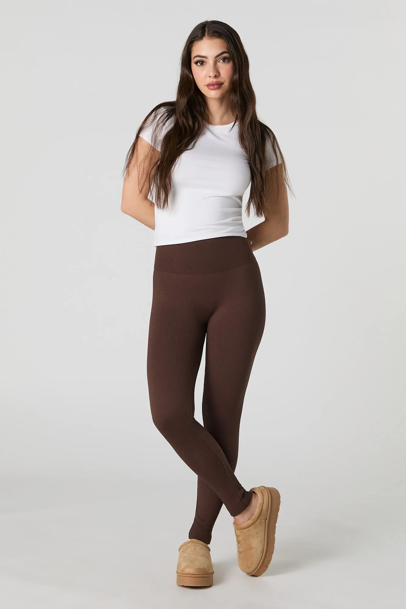 Legging côtelé sans couture à taille haute sold by Urban Planet