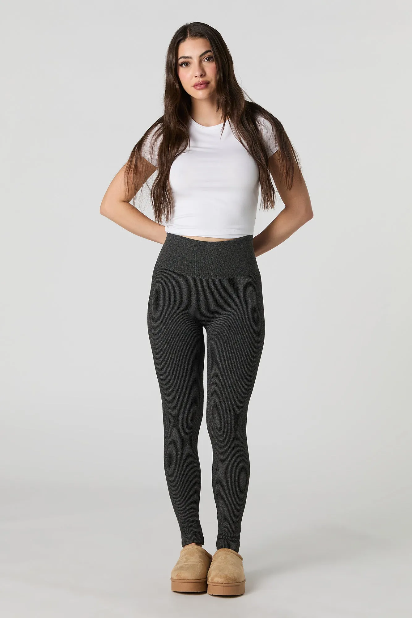 Legging côtelé sans couture à taille haute sold by Urban Planet product image thumbnail 5