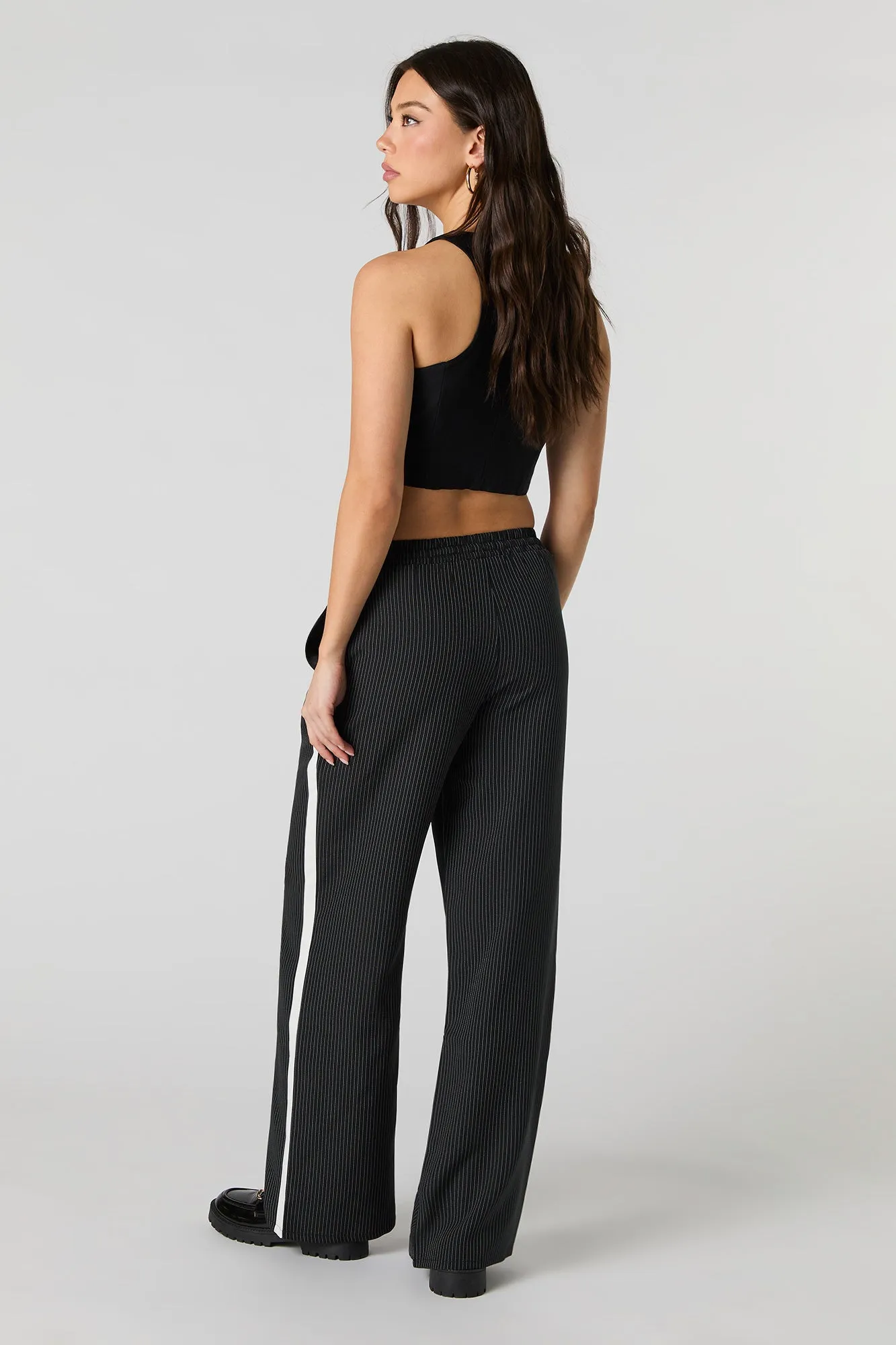 Pantalon à jambe large et rayures fines avec taille coulissante sold by Urban Planet product image thumbnail 4