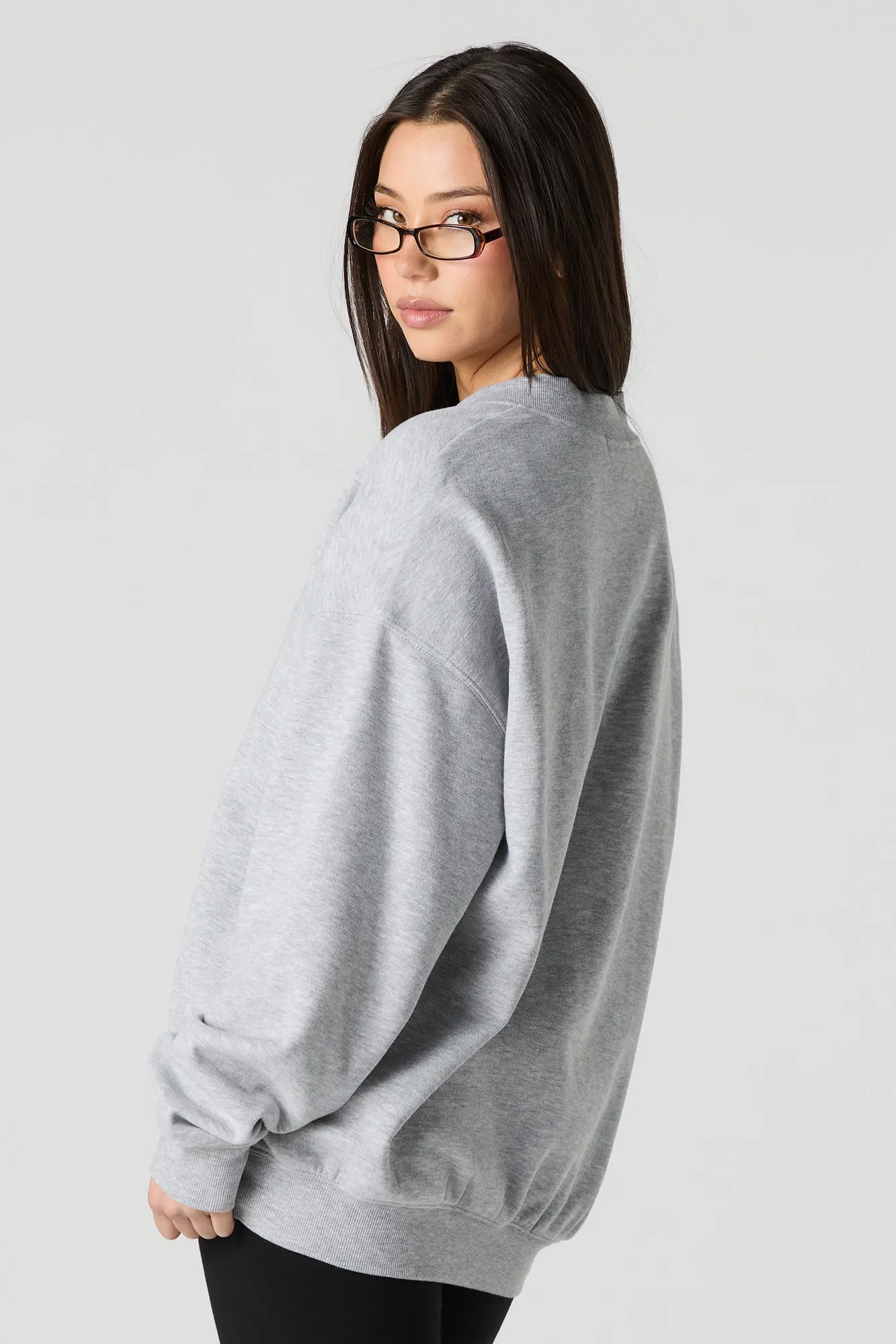 Fleece V-Neck Sweatshirt sold by Urban Planet product image thumbnail 2