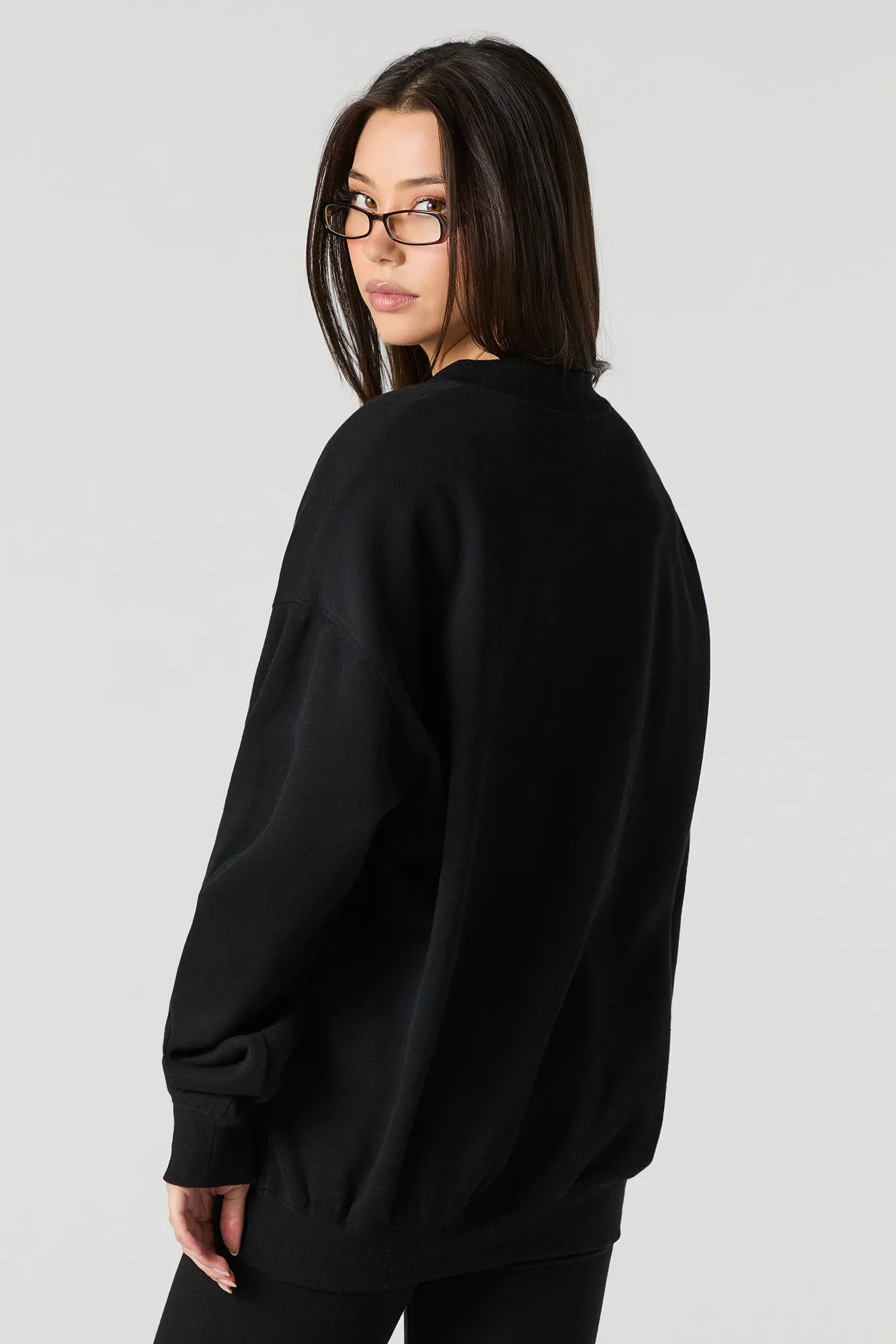 Fleece V-Neck Sweatshirt sold by Urban Planet product image thumbnail 5