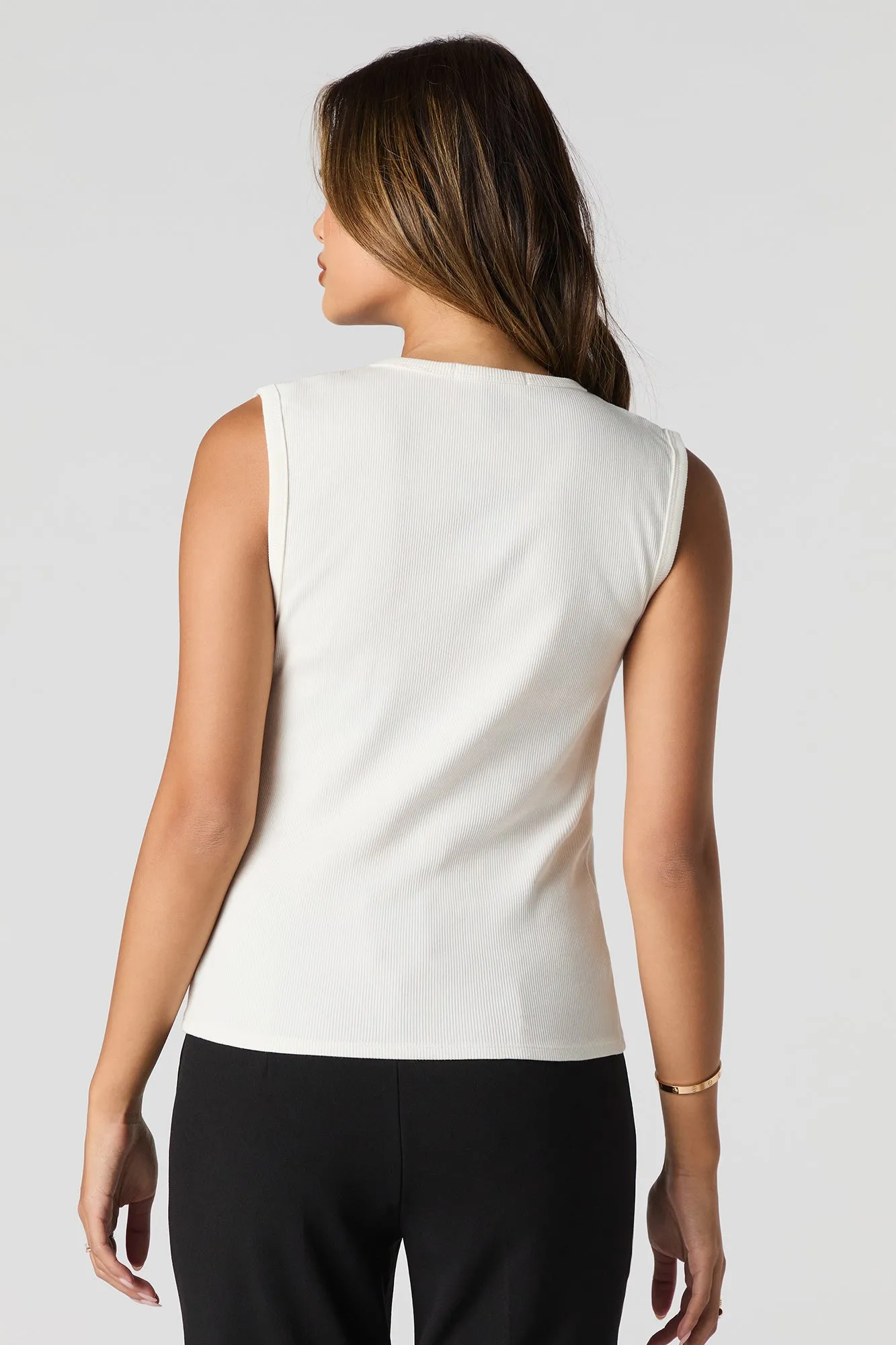 Ribbed Button-Up Tank sold by Urban Planet product image thumbnail 2