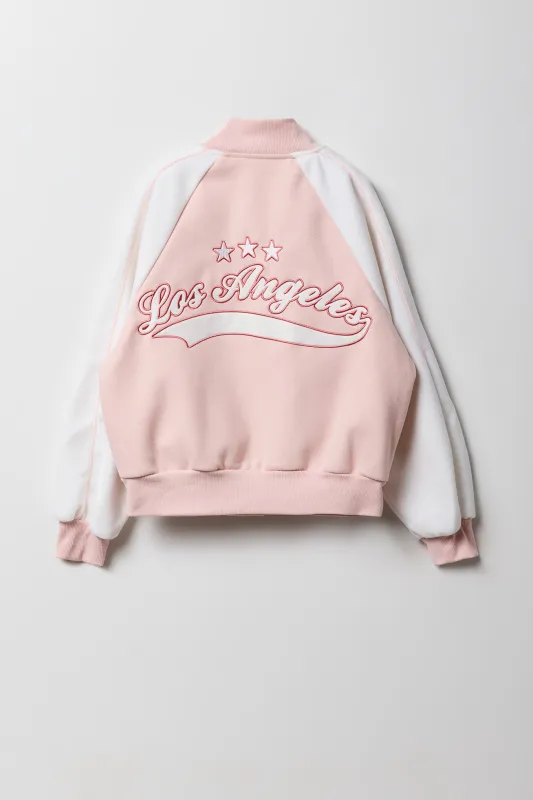 Girls City Twill Embroidered Bomber Jacket sold by Urban Planet