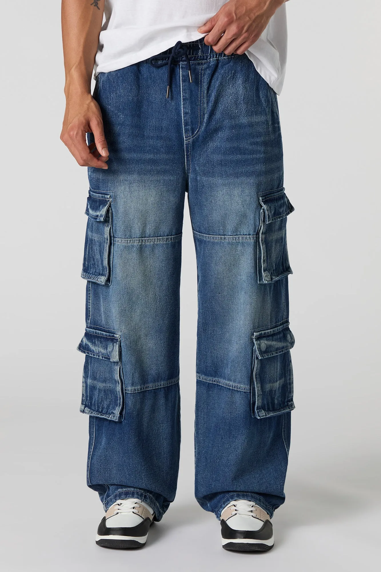 Wide Leg Drawstring Cargo Jean sold by Urban Planet