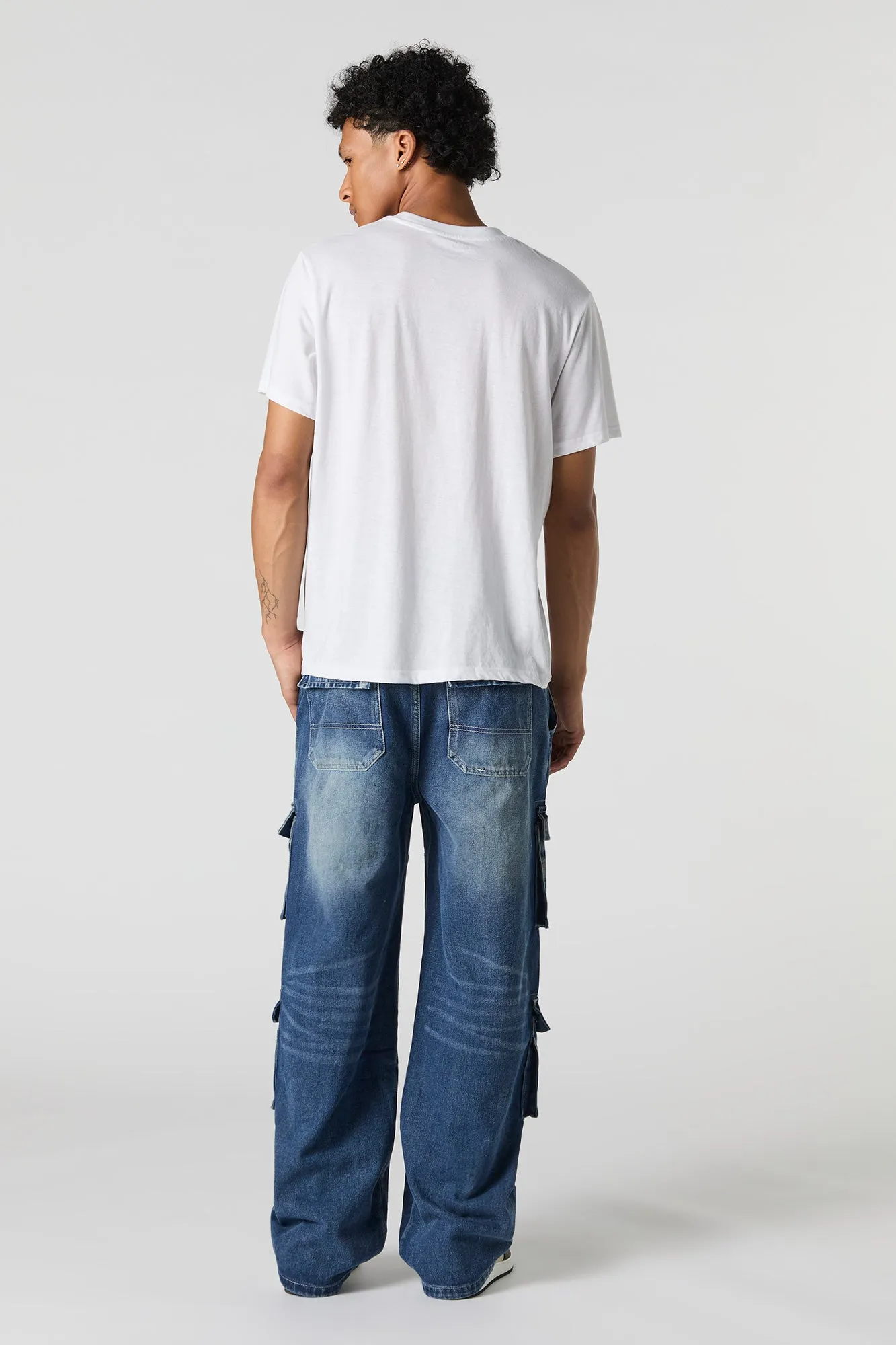 Wide Leg Drawstring Cargo Jean sold by Urban Planet product image thumbnail 3