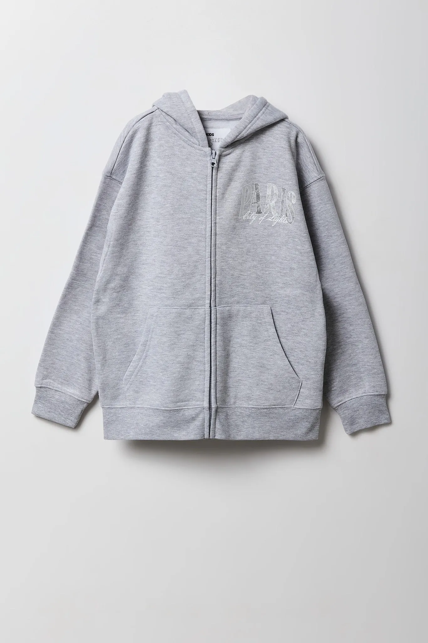 Girls Fleece Graphic Oversized Zip-Up Hoodie sold by Urban Planet product image thumbnail 4