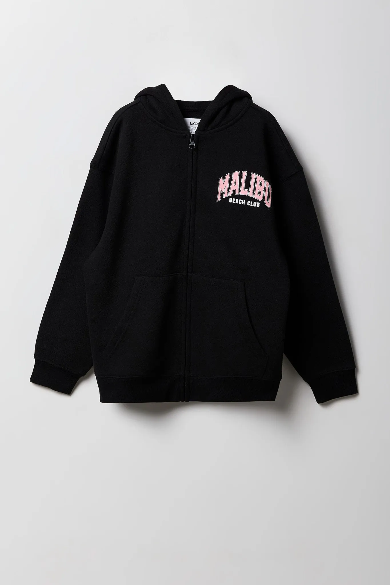 Girls Fleece Graphic Oversized Zip-Up Hoodie sold by Urban Planet product image thumbnail 2