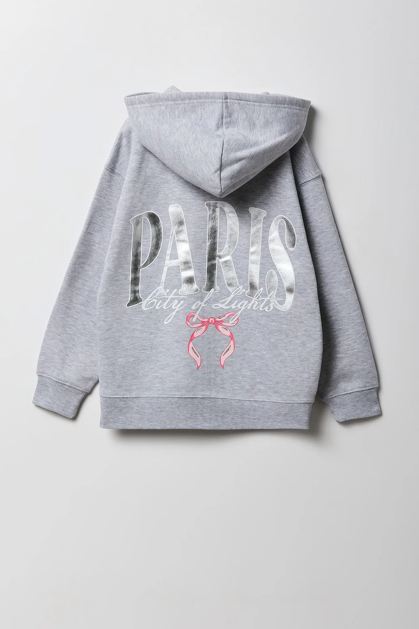 Girls Fleece Graphic Oversized Zip-Up Hoodie sold by Urban Planet product image thumbnail 3