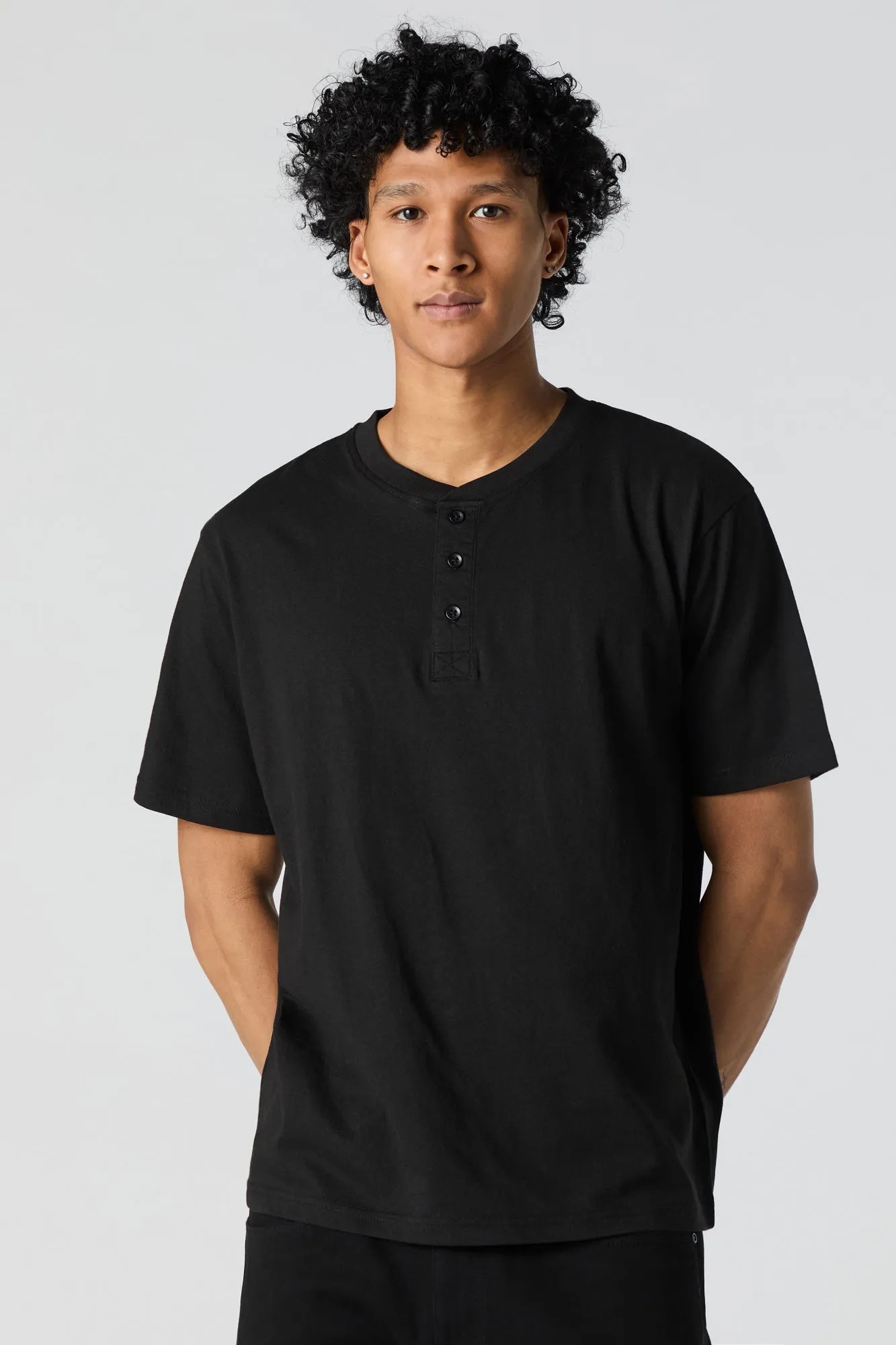 T-shirt Henley classique sold by Urban Planet product image thumbnail 2