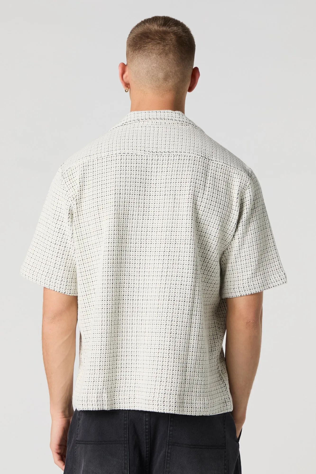 Textured Short Sleeve Button-Up Top sold by Urban Planet product image thumbnail 2