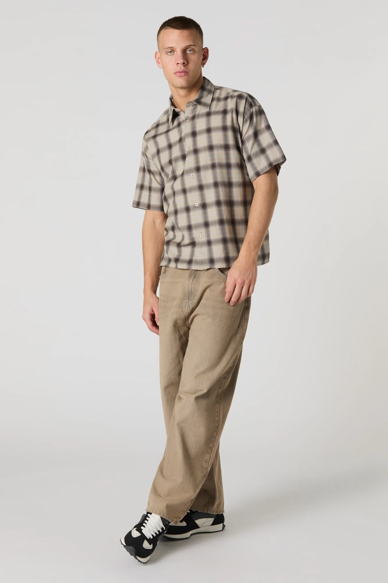 Plaid Boxy Button-Up Top sold by Urban Planet product image thumbnail 3