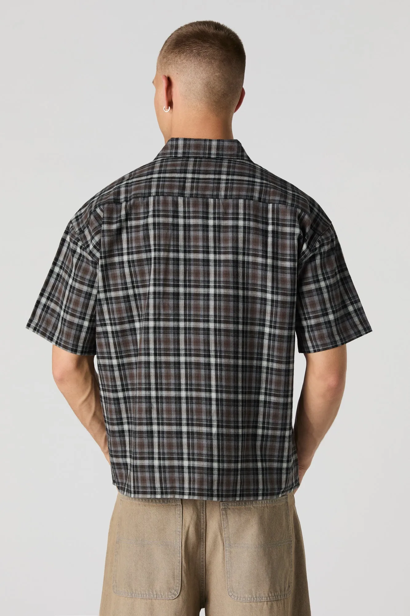 Plaid Boxy Button-Up Top sold by Urban Planet product image thumbnail 5