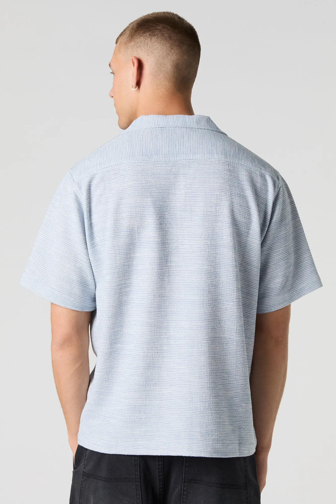 Textured Short Sleeve Button-Up Top sold by Urban Planet product image thumbnail 2