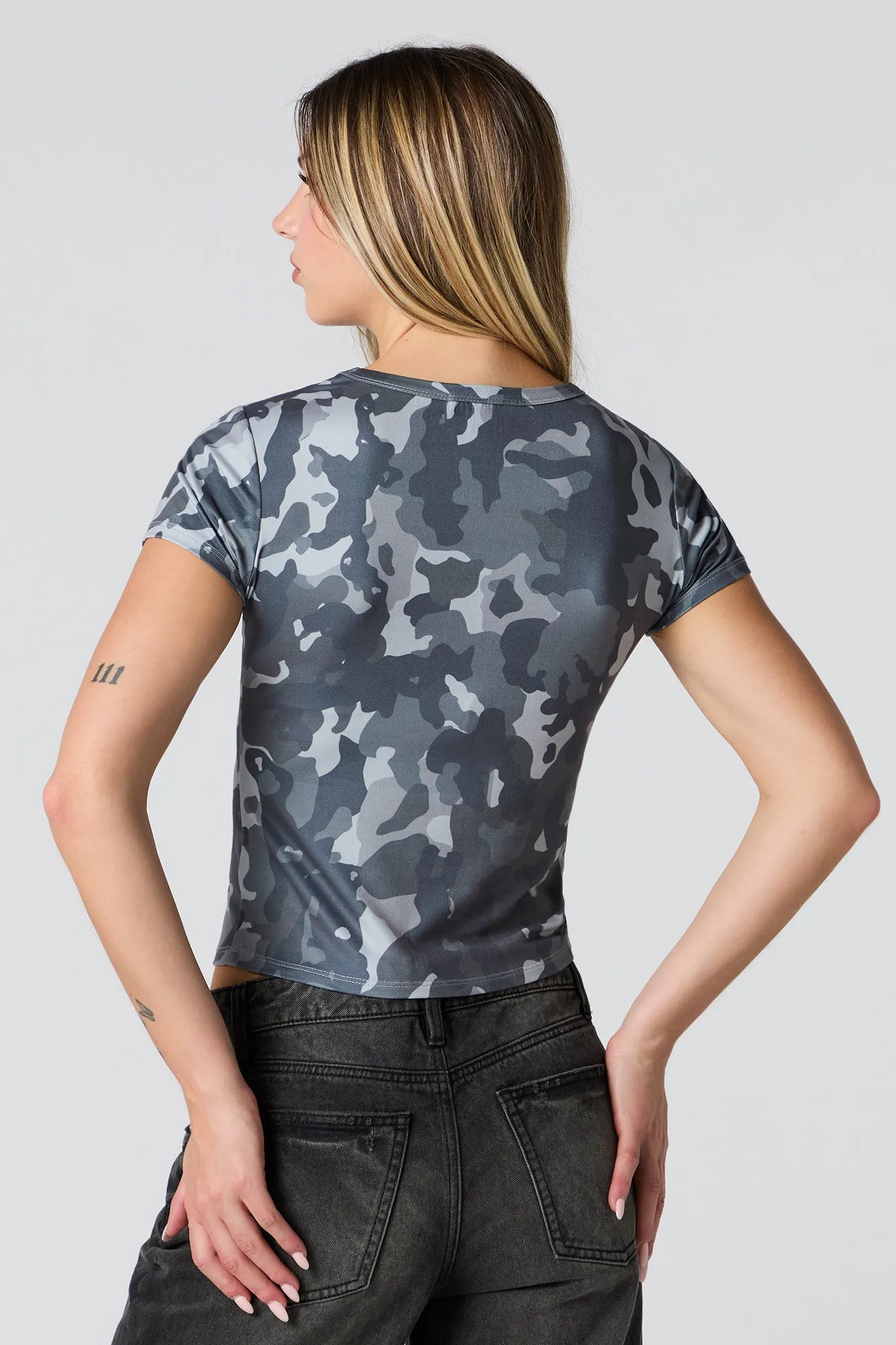 New York Graphic Camo Fitted T-Shirt sold by Urban Planet product image thumbnail 2