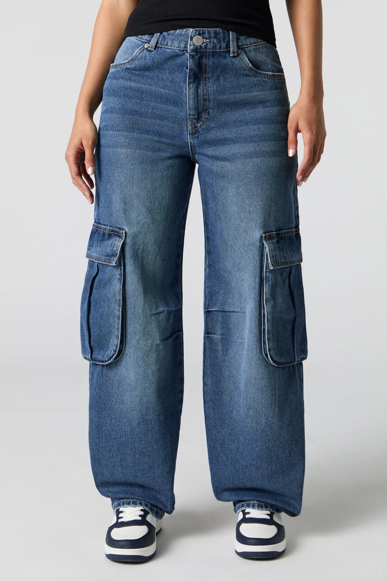 Low Rise Baggy Denim Cargo sold by Urban Planet product image thumbnail 2