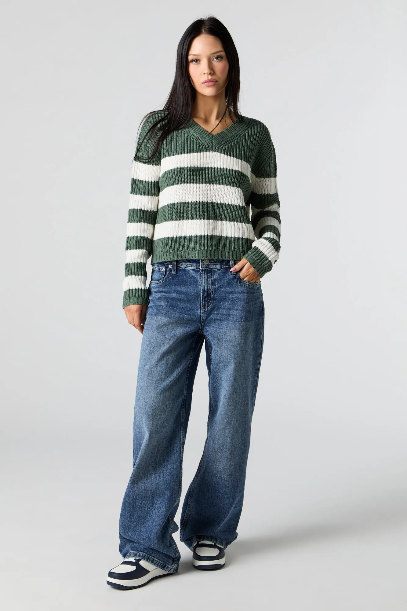 Striped V-Neck Sweater sold by Urban Planet product image thumbnail 3