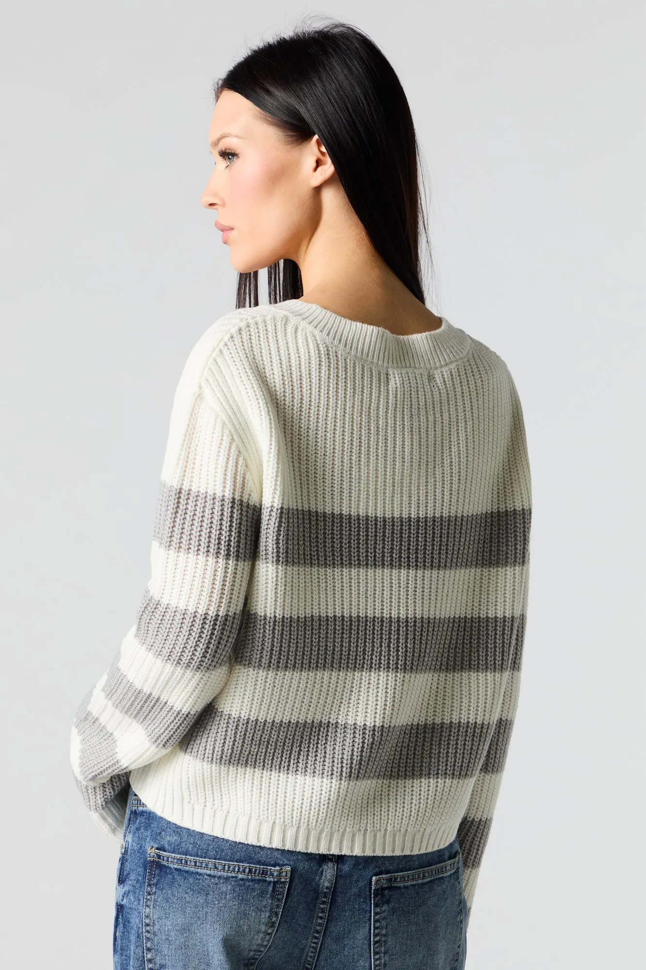 Striped V-Neck Sweater sold by Urban Planet product image thumbnail 5