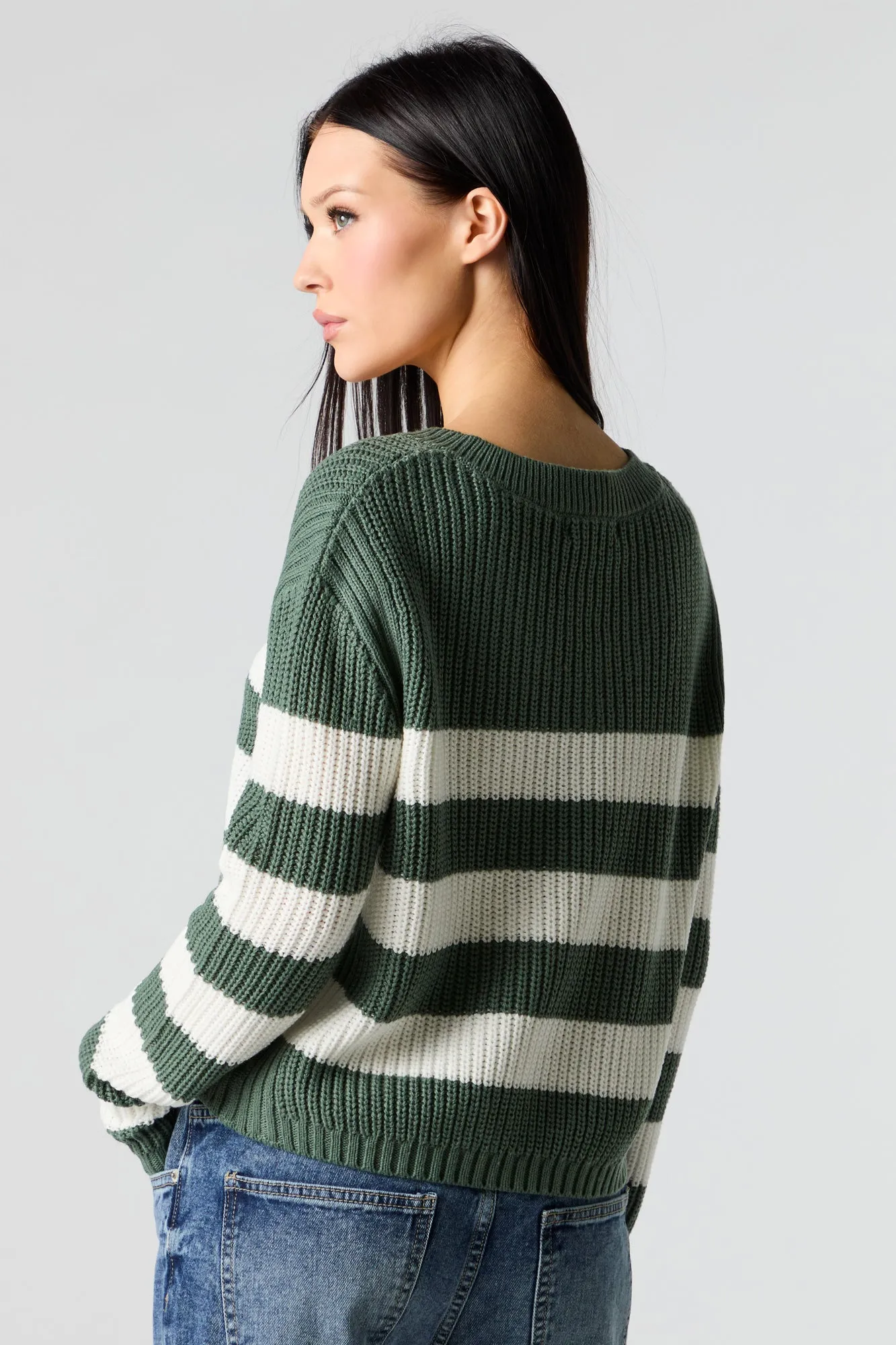 Striped V-Neck Sweater sold by Urban Planet product image thumbnail 2