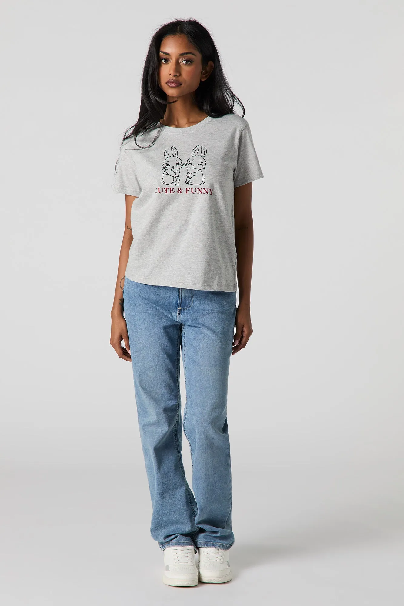 T-shirt à imprimé Cute & Funny avec pierres du Rhin sold by Urban Planet product image thumbnail 2