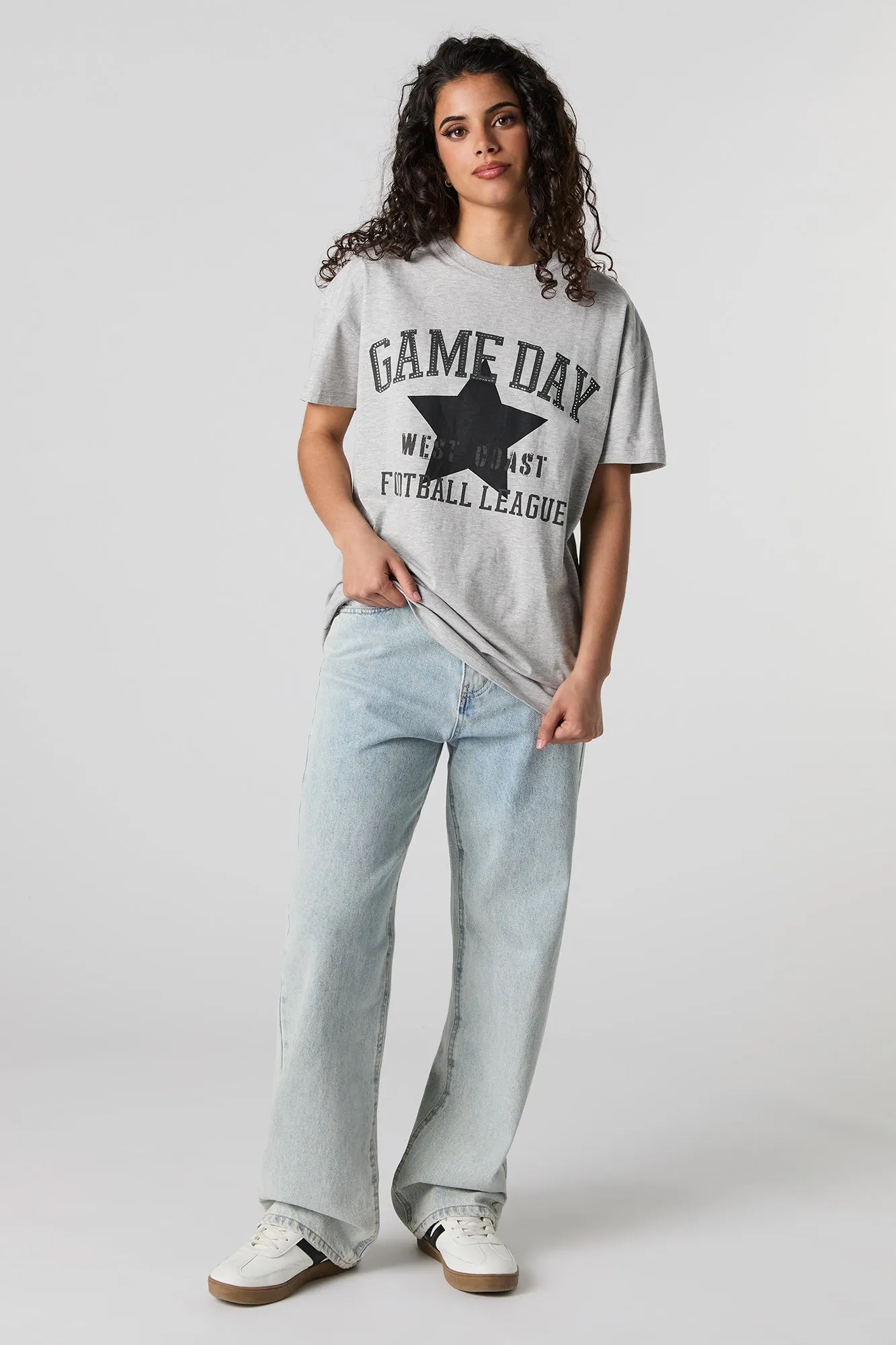 Game Day Graphic Rhinestone T-Shirt sold by Urban Planet product image thumbnail 3